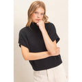 Ribbed Mock Neck Sweater Vest Black