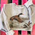 Retro Duck Scene Grey Sweatshirt