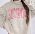 JESUS Pink Plad Mock Neck